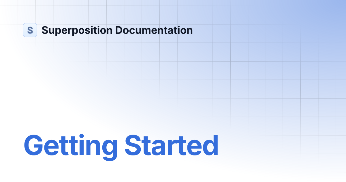 Getting Started | Superposition Documentation